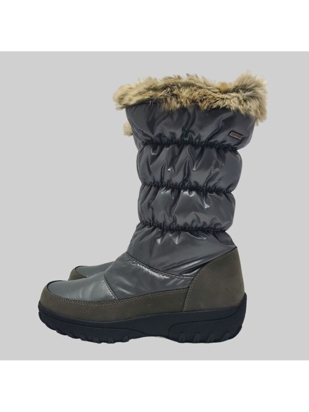 Flexus Spring Step Women's Vanish Quilted Winter Snow Boots Size 9 Silver